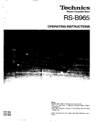 Technics - RSB-965 - Owners manual 